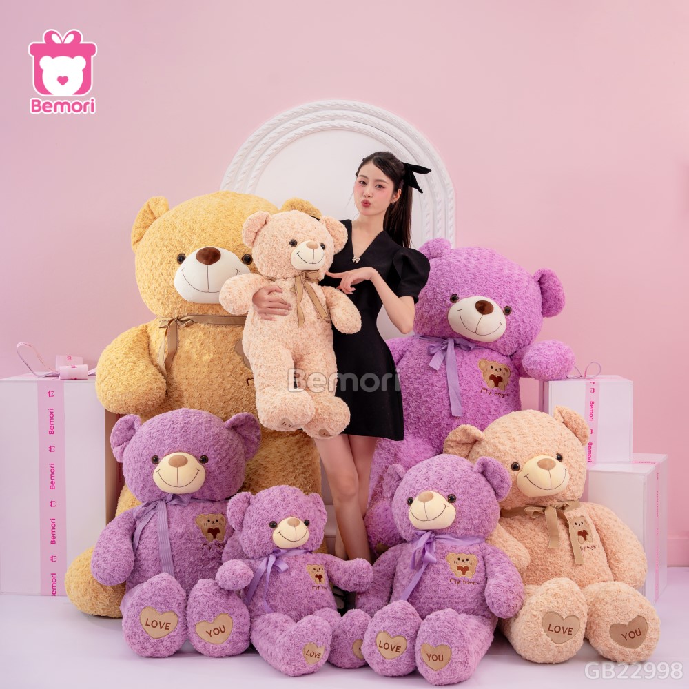 Gấu Bông Teddy Mặt Gấu Ôm Tim – món quà các cô gái rất yêu thích