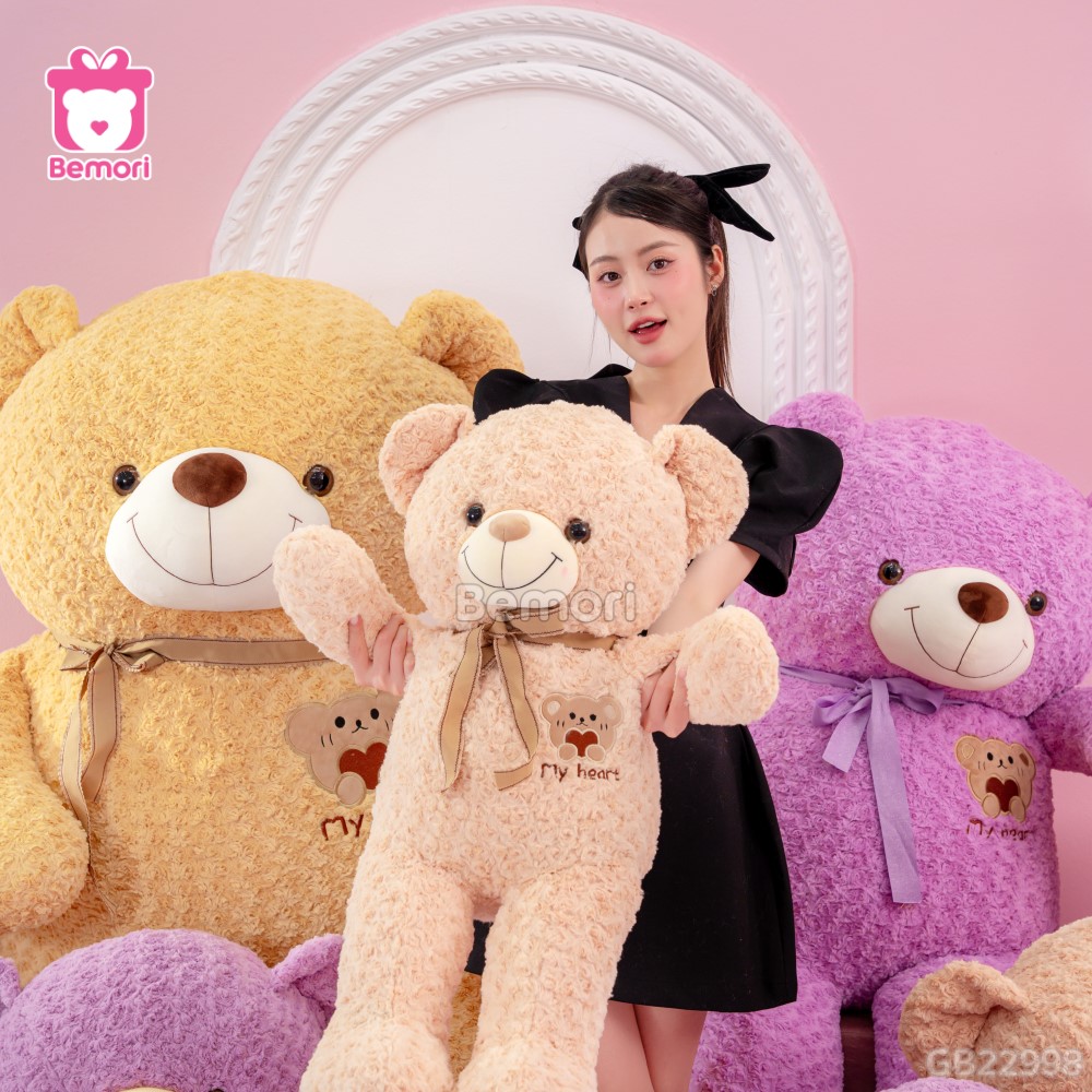 Gấu Bông Teddy Mặt Gấu Ôm Tim mềm mại, dễ thương