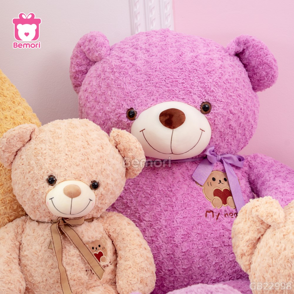 Gấu Bông Teddy Mặt Gấu Ôm Tim nhồi bông căng phồng, êm ái