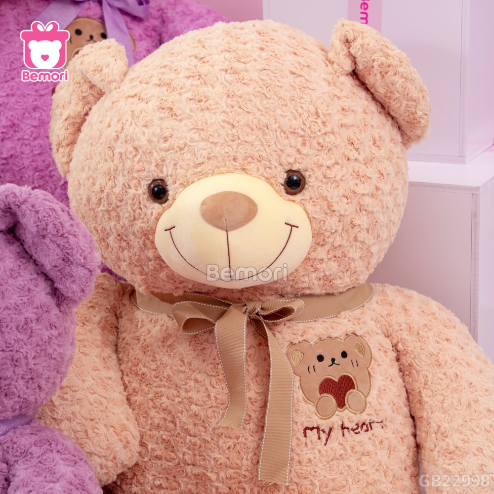 Gấu Bông Teddy Mặt Gấu Ôm Tim thiết kế tỉ mỉ, đẹp mắt