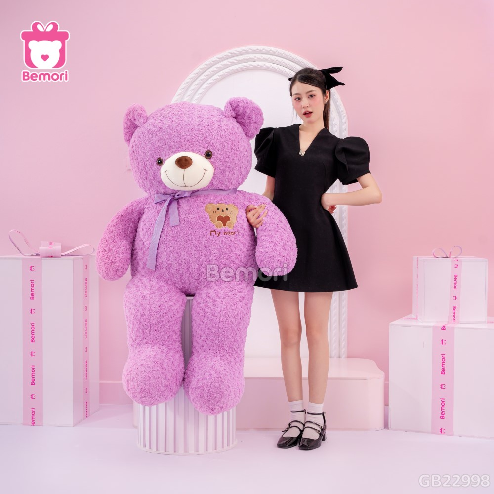 Gấu Bông Teddy Mặt Gấu Ôm Tim 1m7