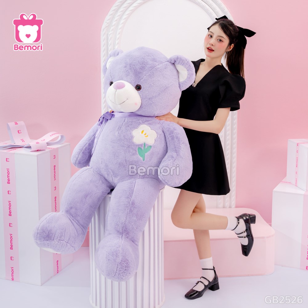 Gấu Bông Teddy Ngực Cành Hoa (Big Size)