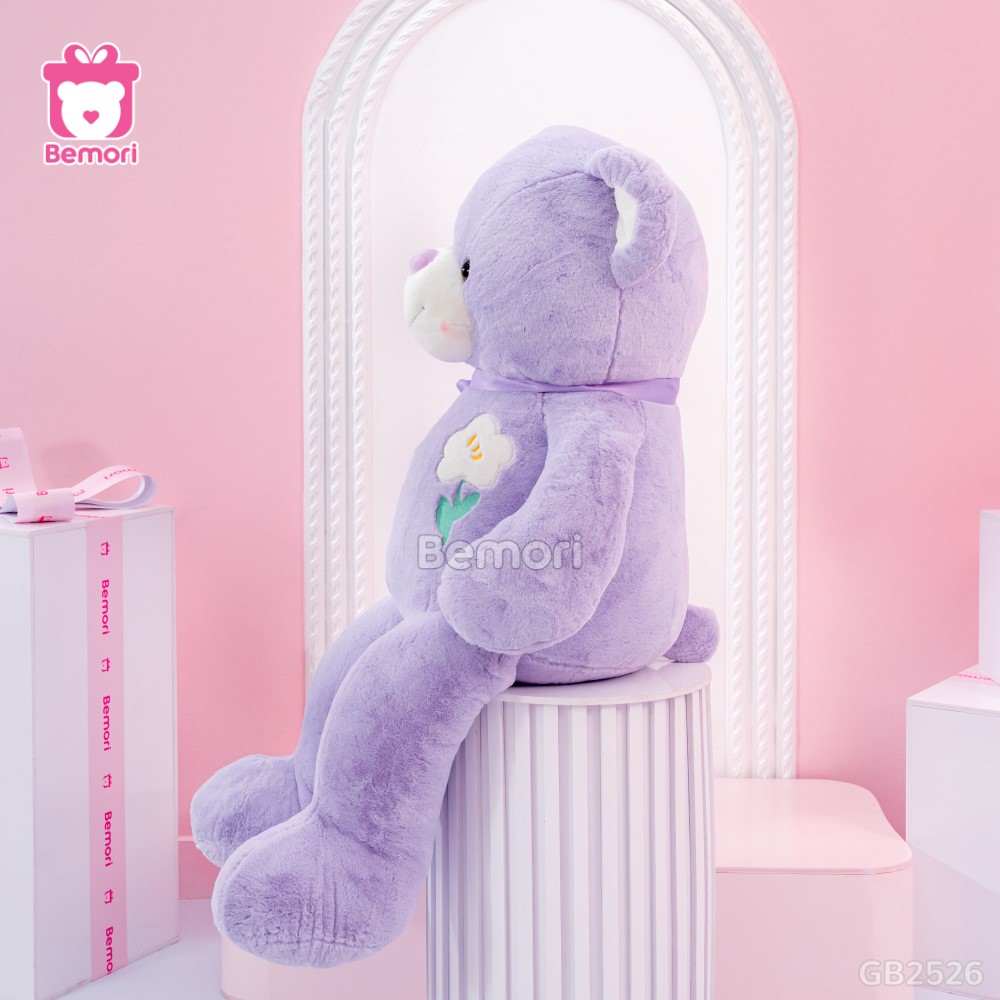 Gấu Bông Teddy Ngực Cành Hoa nhồi bông căng phồng, êm ái