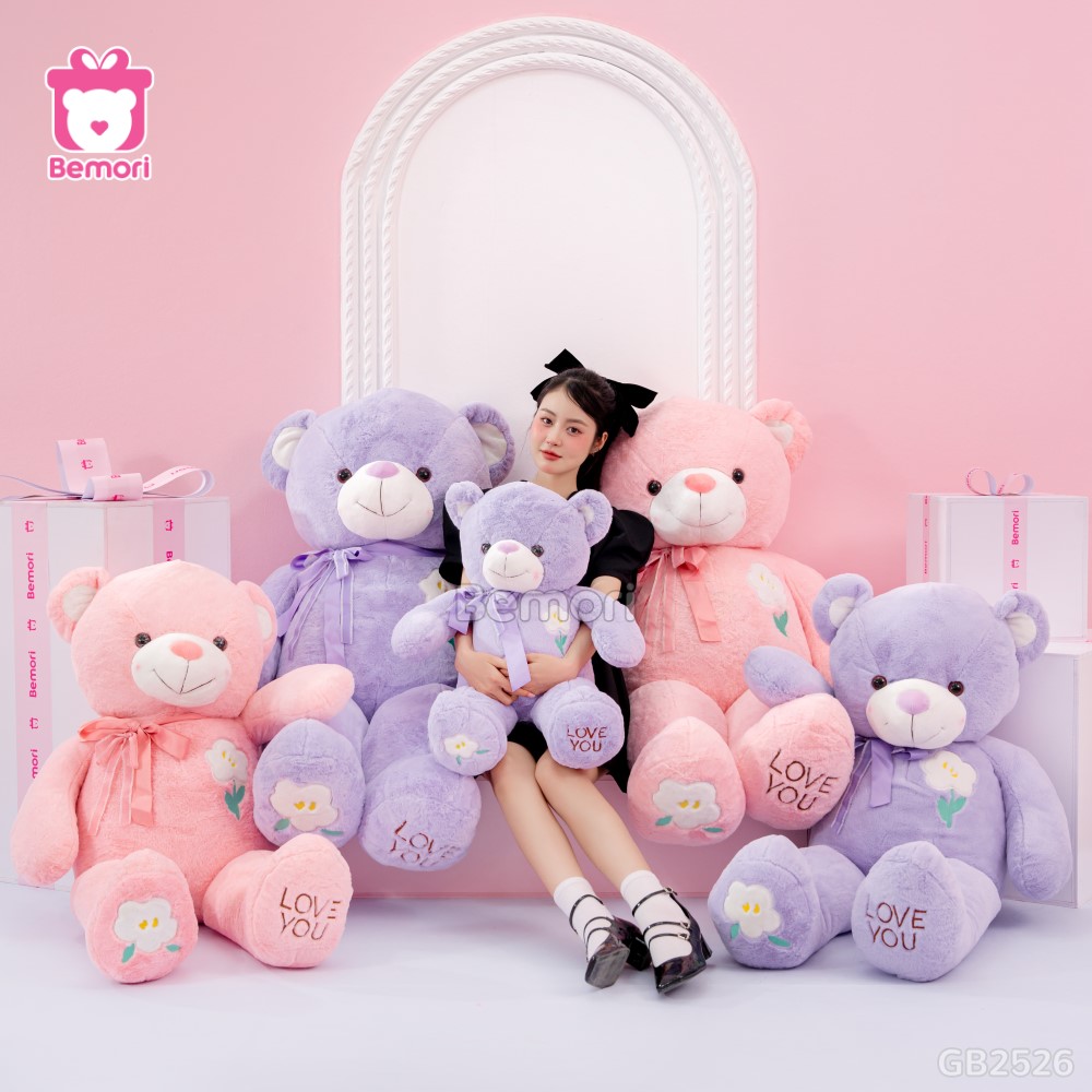 Gấu Bông Teddy Ngực Cành Hoa – món quà dành tặng các cô nàng dễ thương