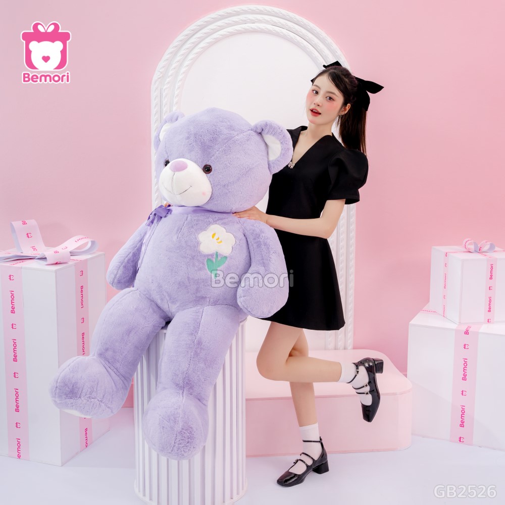 Gấu Bông Teddy Ngực Cành Hoa 1m5