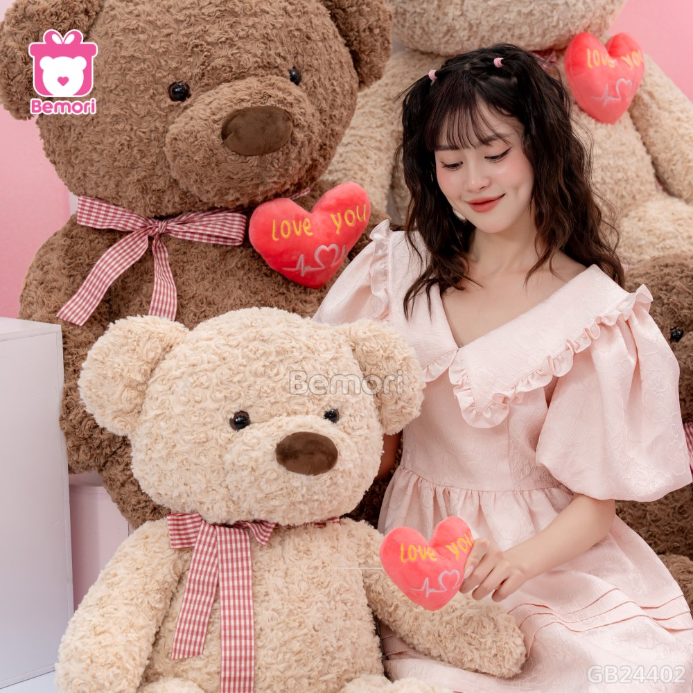 Gấu Bông Teddy Nơ Tim Rút