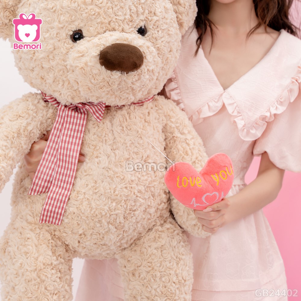 Gấu Bông Teddy Nơ Tim Rút