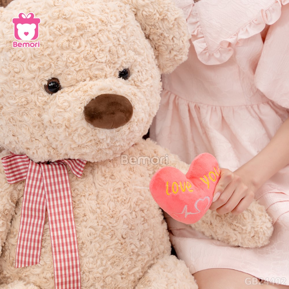 Gấu Bông Teddy Nơ Tim Rút