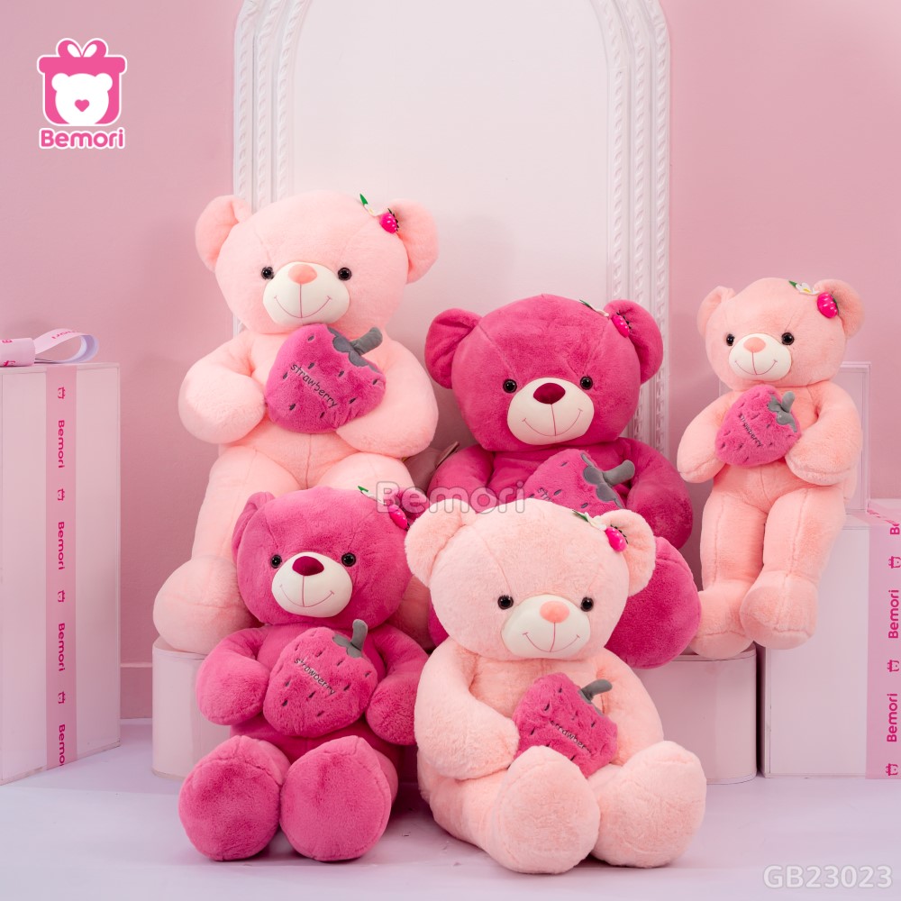 Gấu Bông Teddy Ôm Dâu Tây