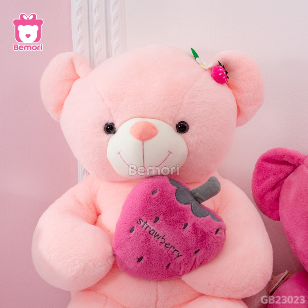 Gấu Bông Teddy Ôm Dâu Tây