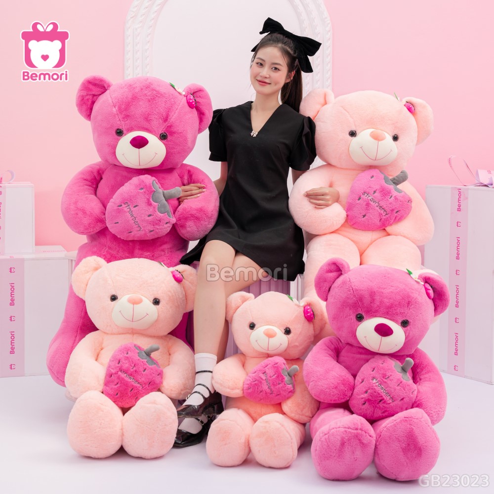 Gấu Bông Teddy Ôm Dâu Tây