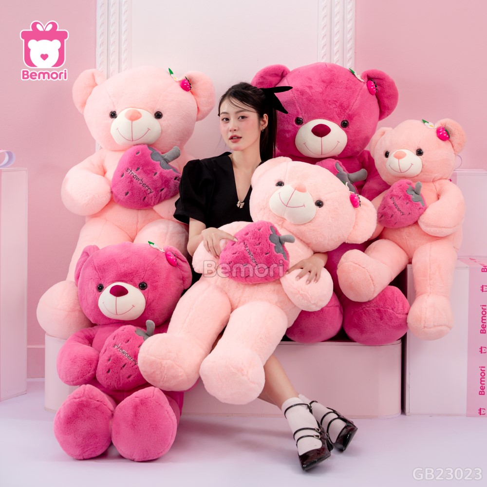 Gấu Bông Teddy Ôm Dâu Tây