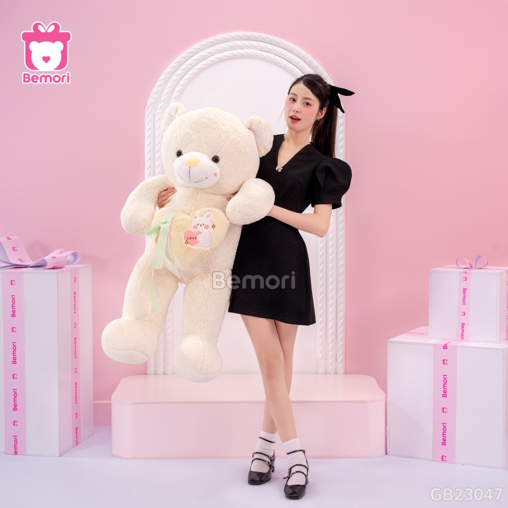 Gấu Bông Teddy Ôm Tim Thỏ thiết kế độc đáo và đáng yêu