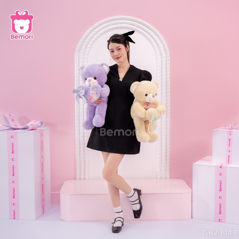 Gấu Bông Teddy Ôm Tim Thỏ dễ thương