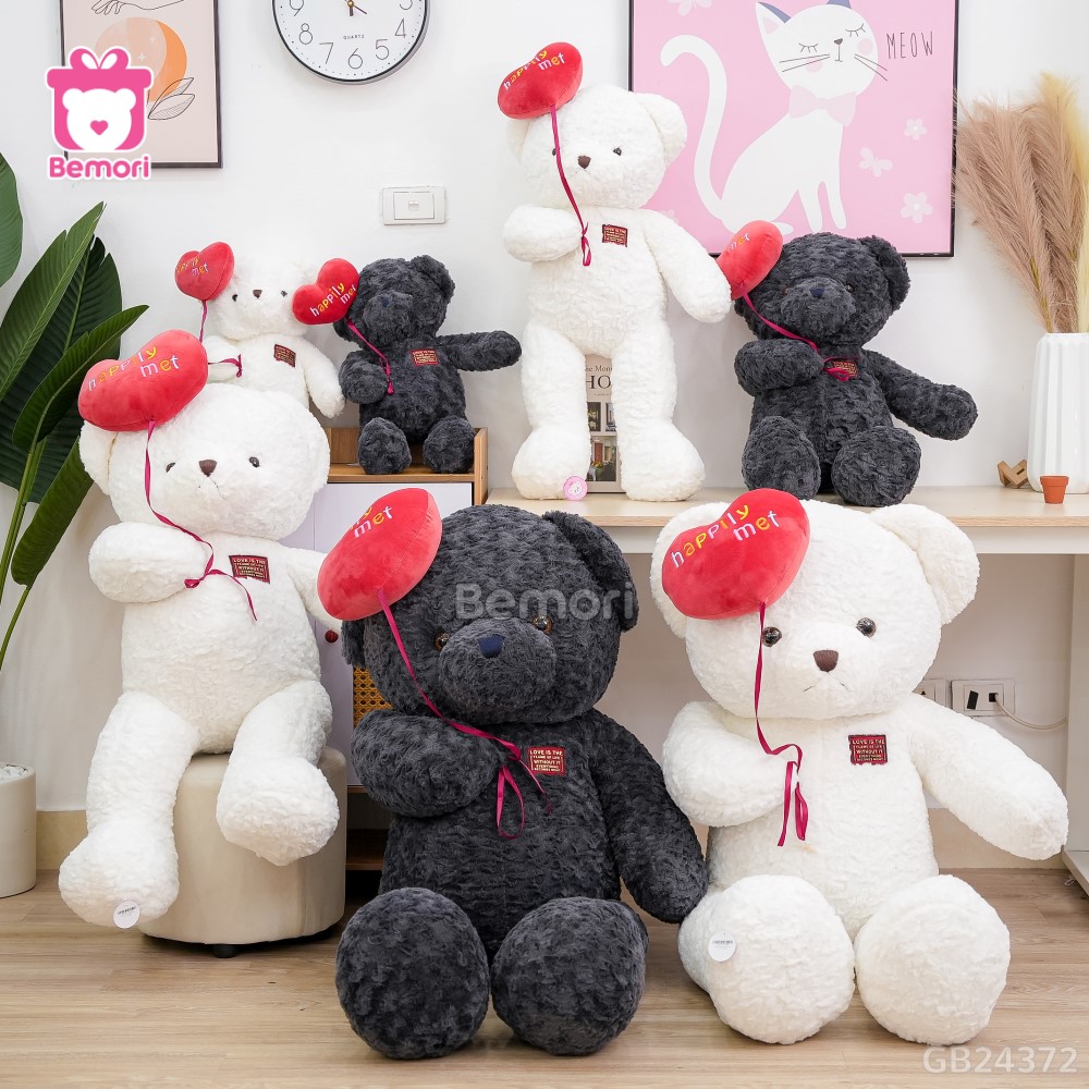 Gấu Bông Teddy Cầm Bóng Tim