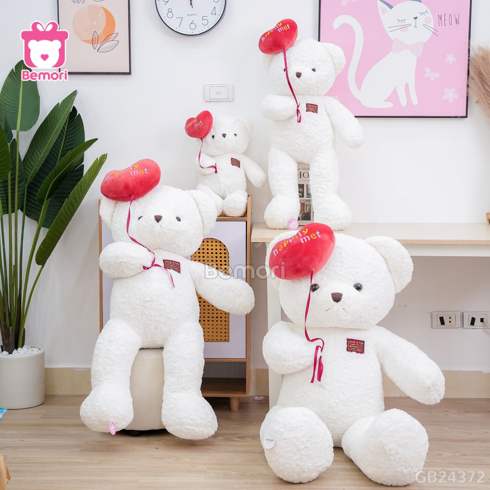 Gấu Bông Teddy Cầm Bóng Tim