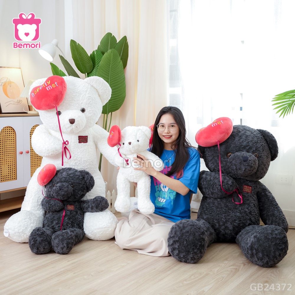 Gấu Bông Teddy Cầm Bóng Tim