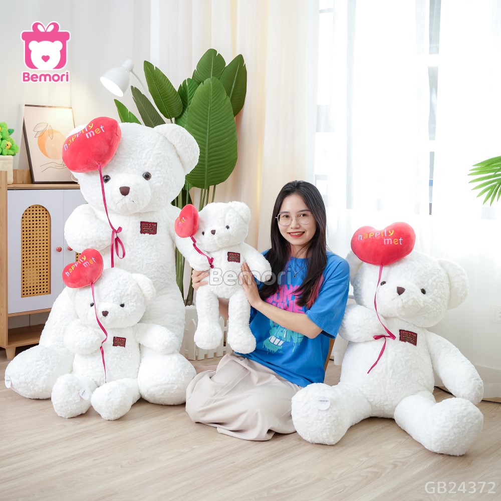 Gấu Bông Teddy Cầm Bóng Tim