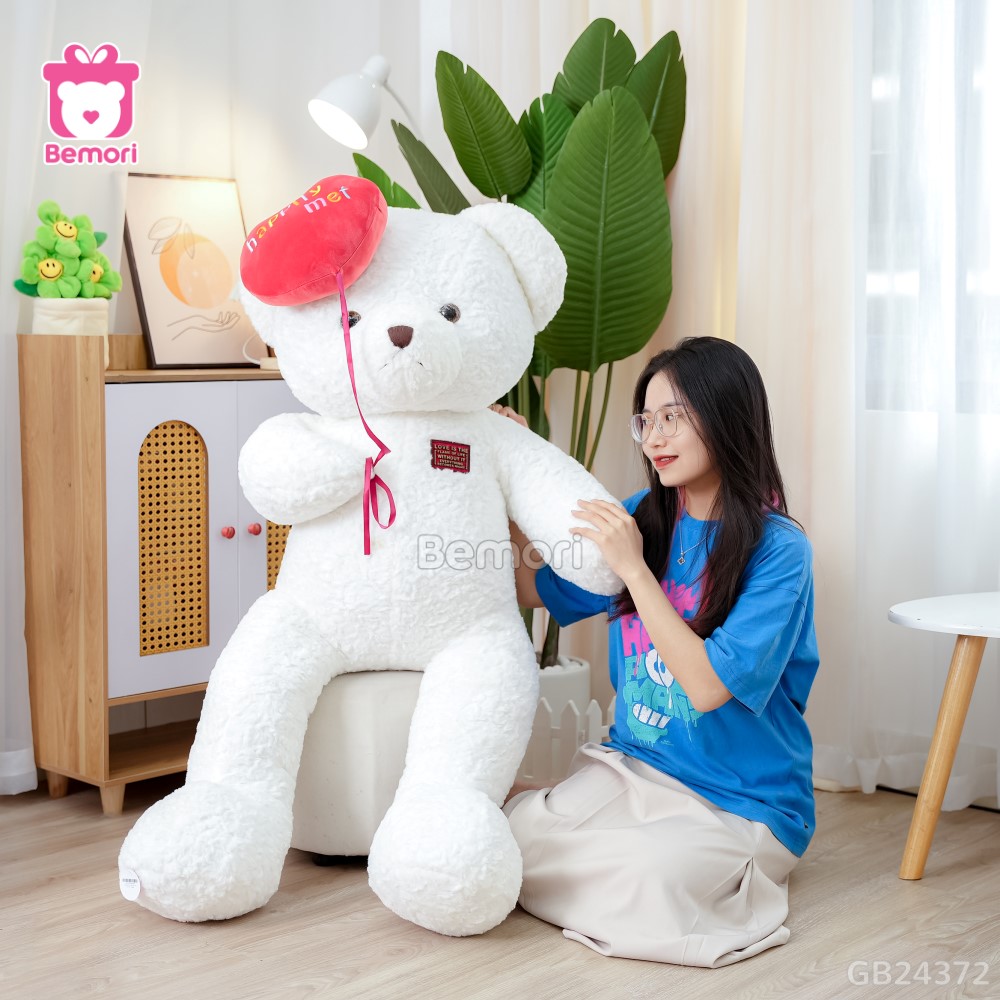 Gấu Bông Teddy Cầm Bóng Tim