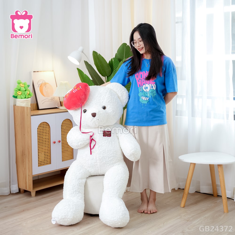 Gấu Bông Teddy Cầm Bóng Tim