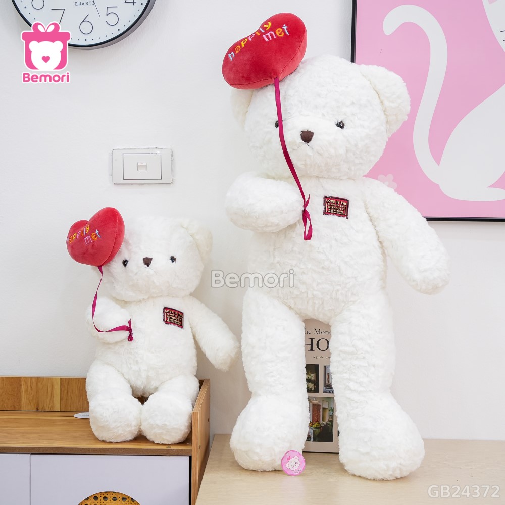 Gấu Bông Teddy Cầm Bóng Tim