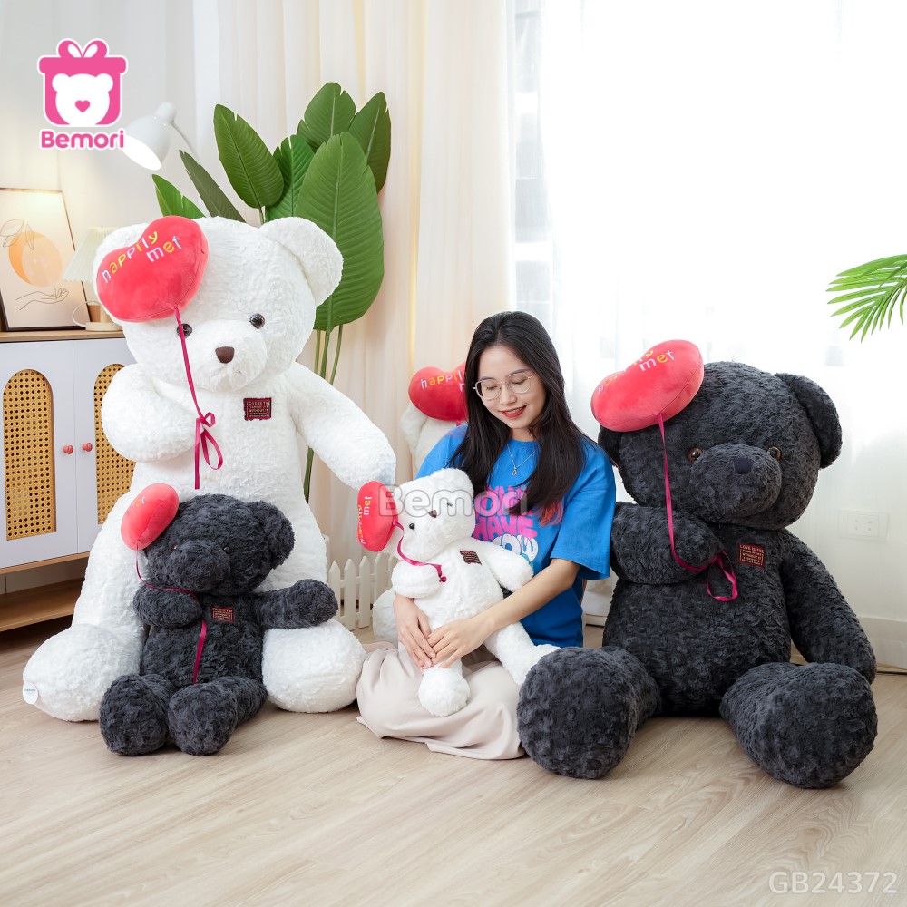 Gấu Bông Teddy Cầm Bóng Tim