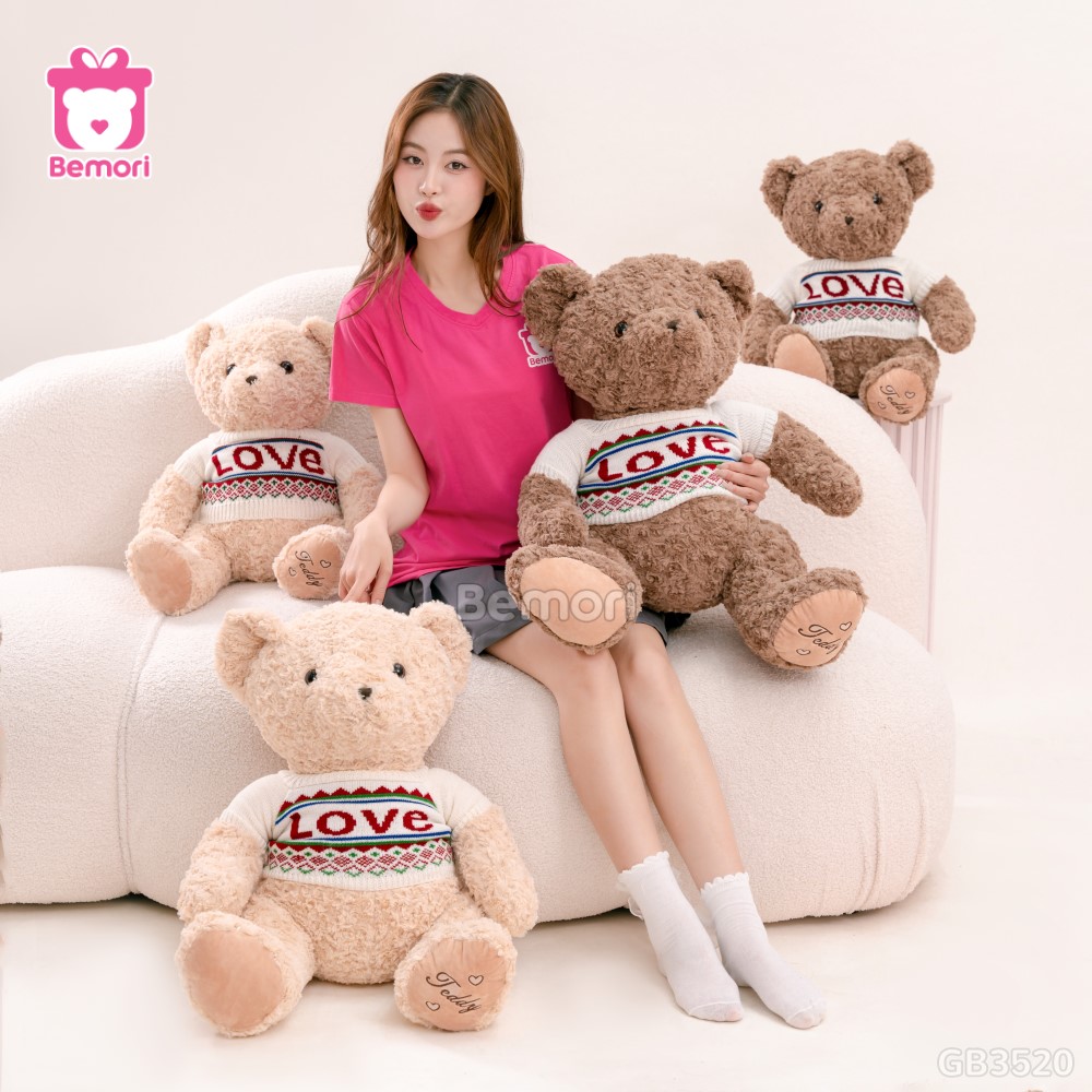 Gấu Bông Teddy Áo Len Love