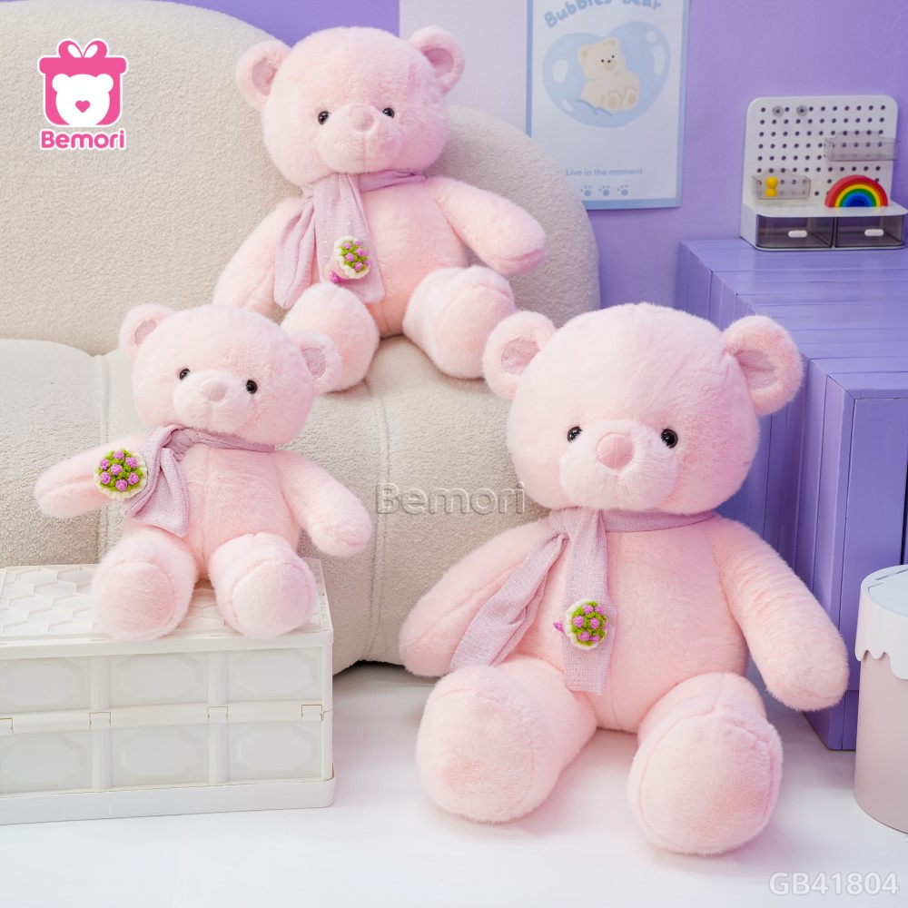 Gấu Bông Teddy Lông Tiểu Kim Khăn Hoa