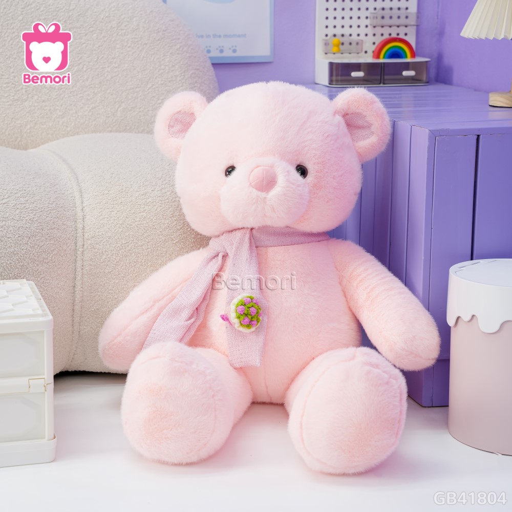 Gấu Bông Teddy Lông Tiểu Kim Khăn Hoa