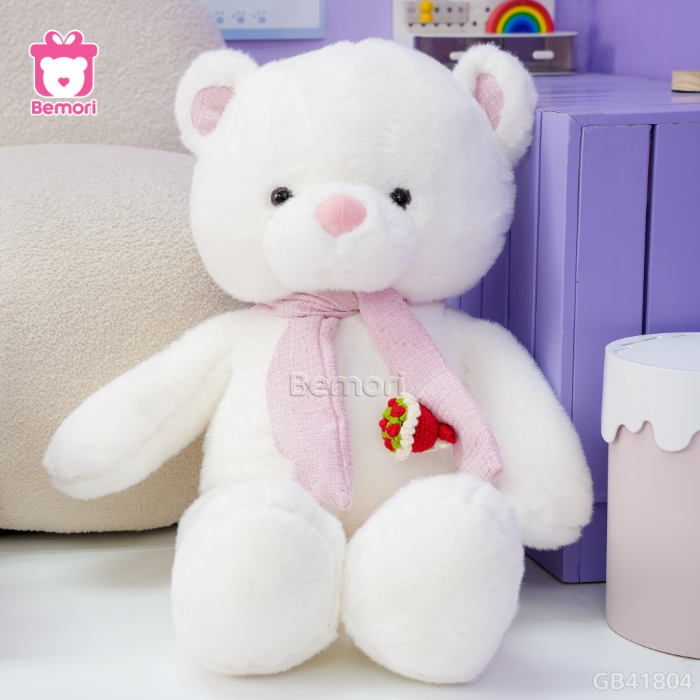 Gấu Bông Teddy Lông Tiểu Kim Khăn Hoa