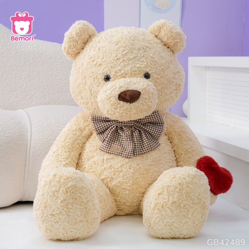 Gấu Bông Teddy Nơ Kẻ Cầm Tim siêu to khổng lồ