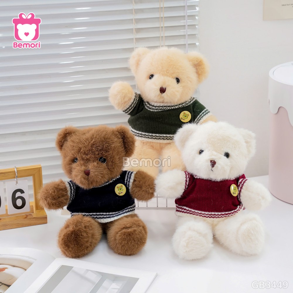 Gấu Bông Teddy Áo Len Tag Tròn