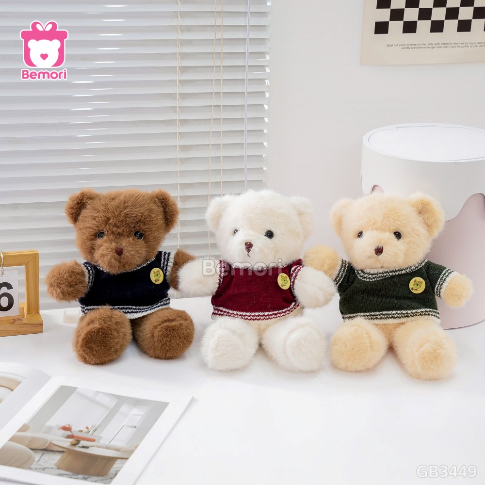 Gấu Bông Teddy Áo Len Tag Tròn