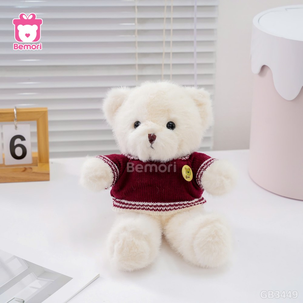 Gấu Bông Teddy Áo Len Tag Tròn