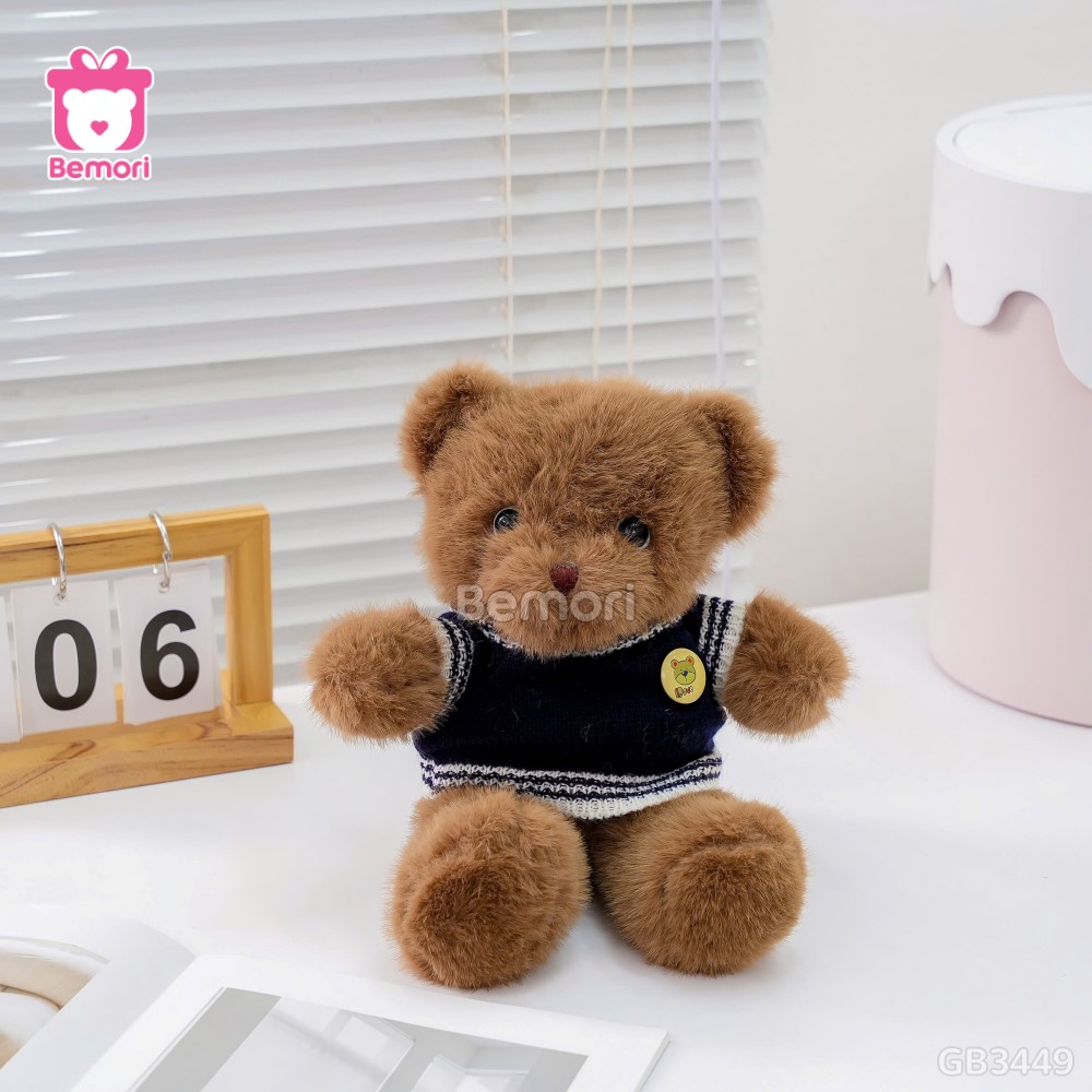 Gấu Bông Teddy Áo Len Tag Tròn