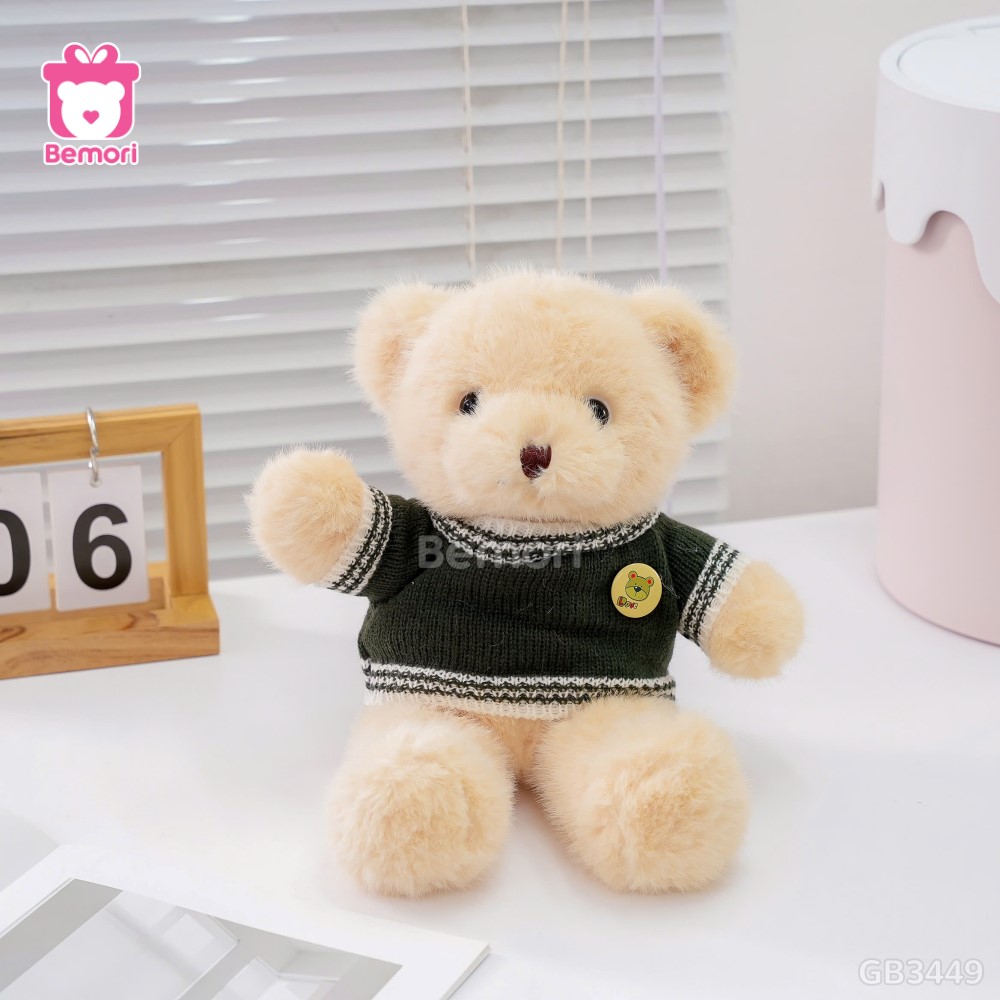 Gấu Bông Teddy Áo Len Tag Tròn