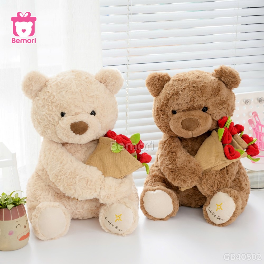 Gấu Bông Boo Đội Mũ Hoa