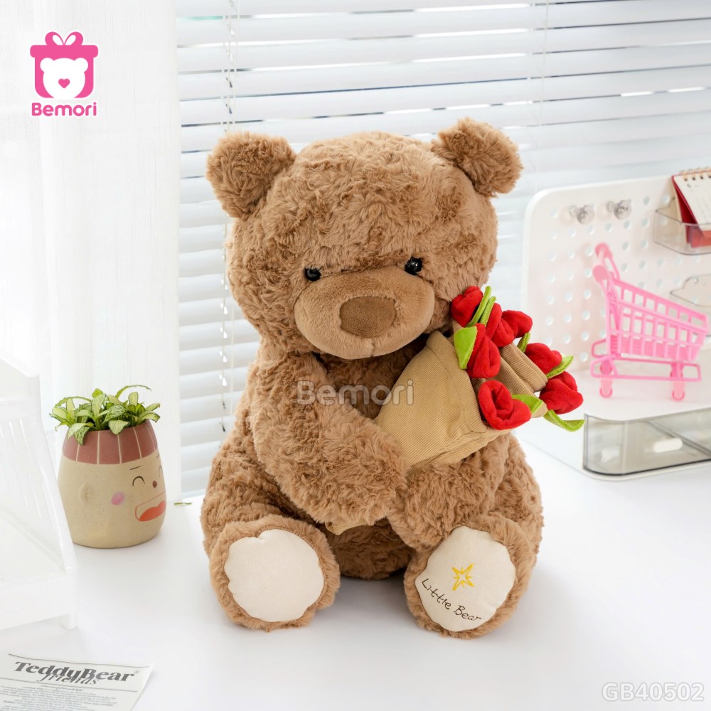 Gấu Bông Boo Đội Mũ Hoa