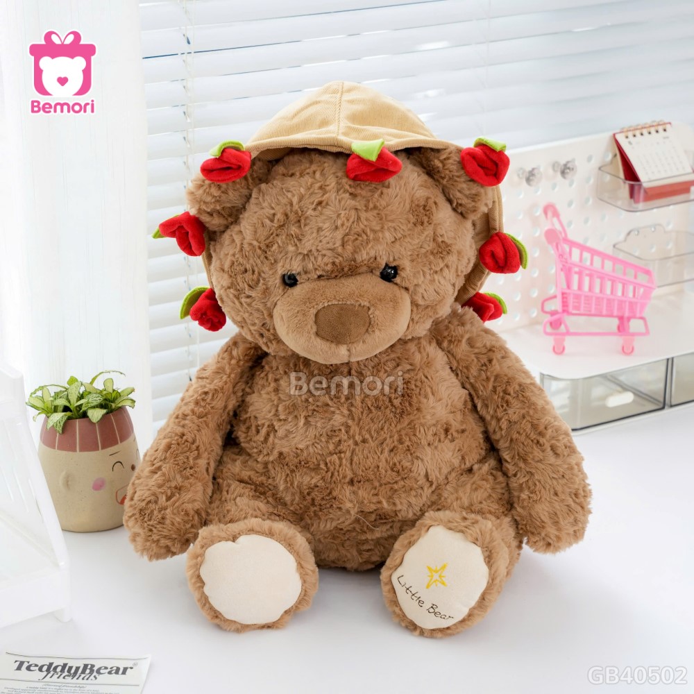 Gấu Bông Boo Đội Mũ Hoa