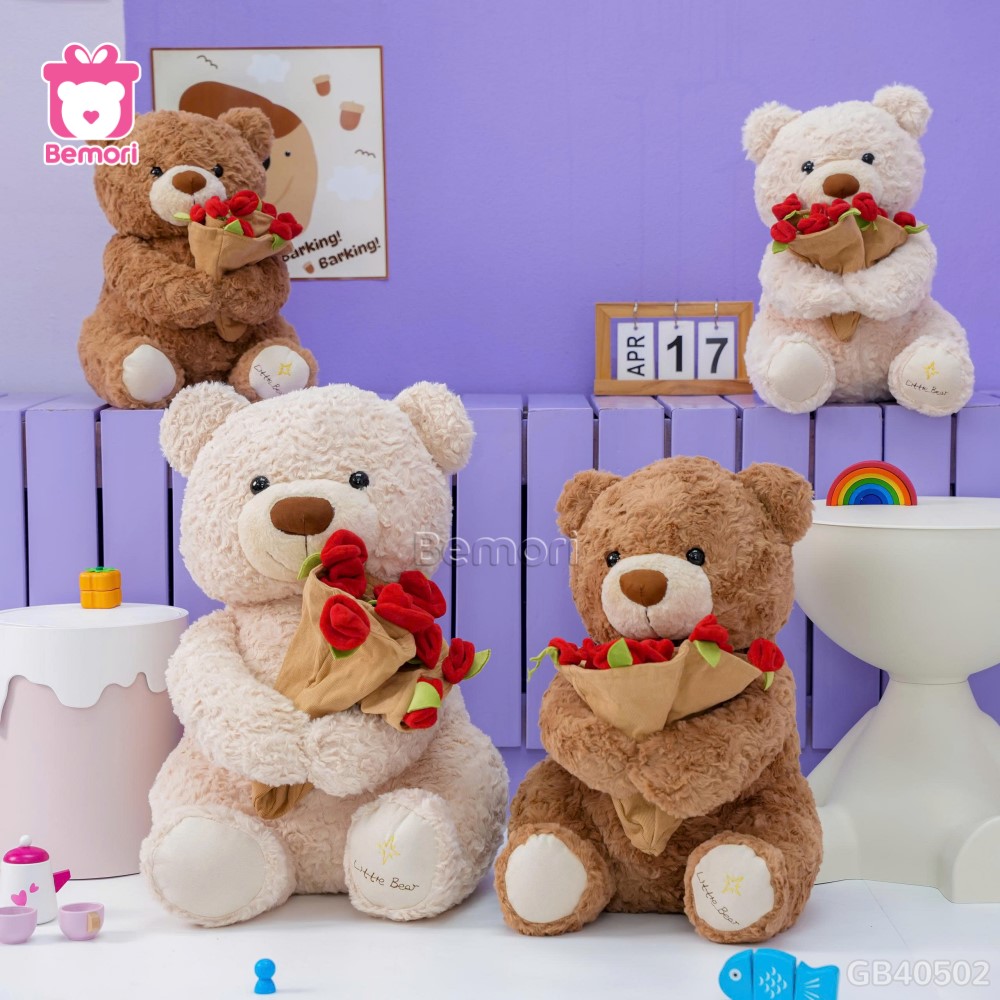 Gấu Bông Boo Đội Mũ Hoa