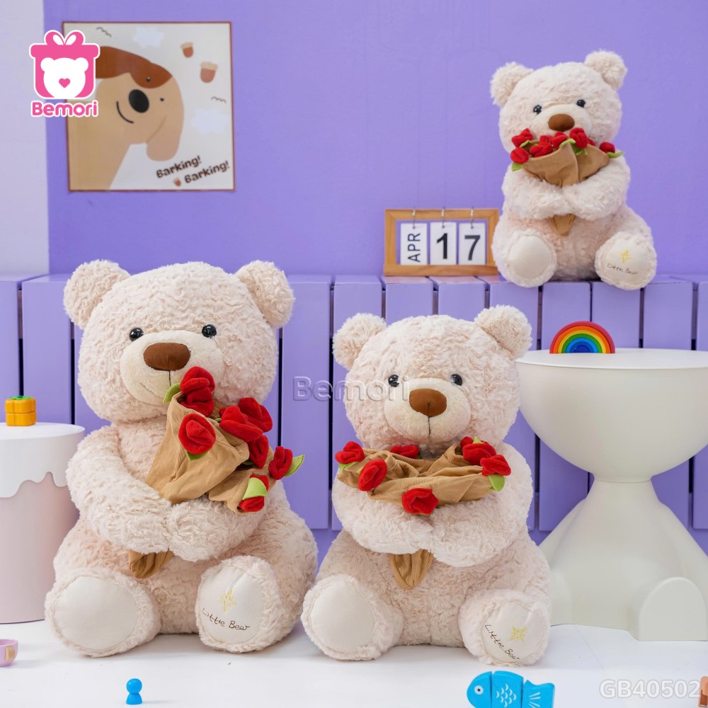 Gấu Bông Boo Đội Mũ Hoa