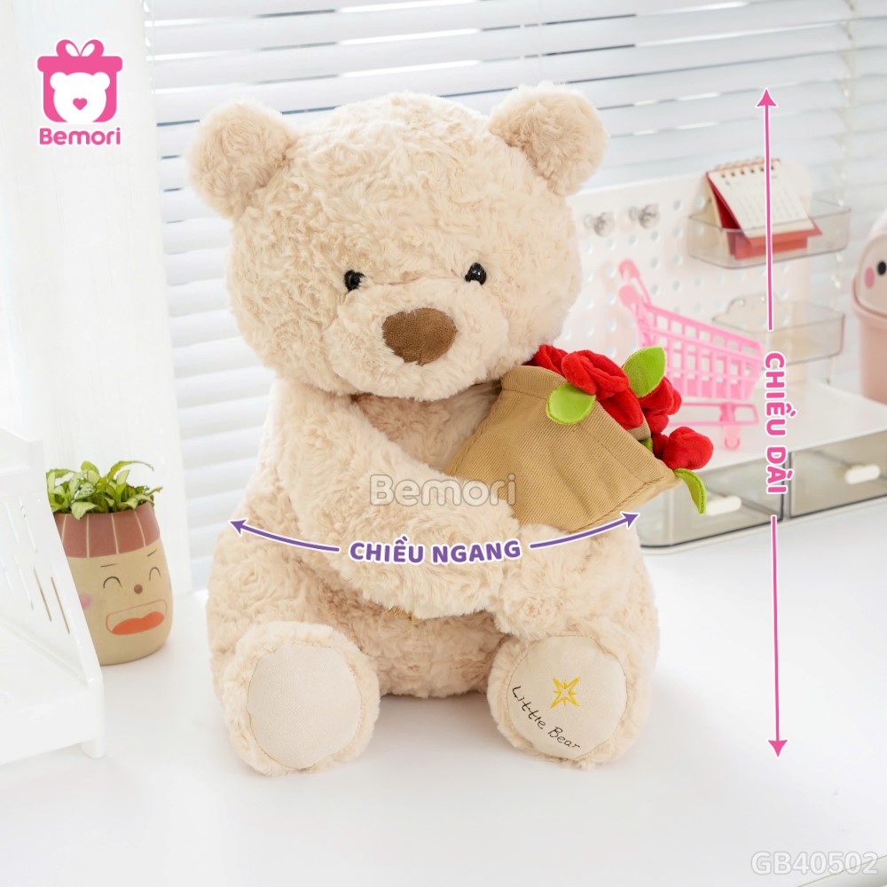 Gấu Bông Boo Đội Mũ Hoa
