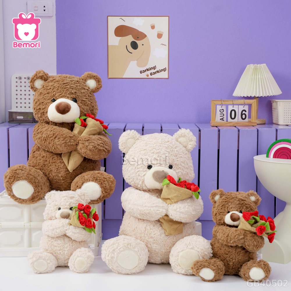 Gấu Bông Boo Đội Mũ Hoa