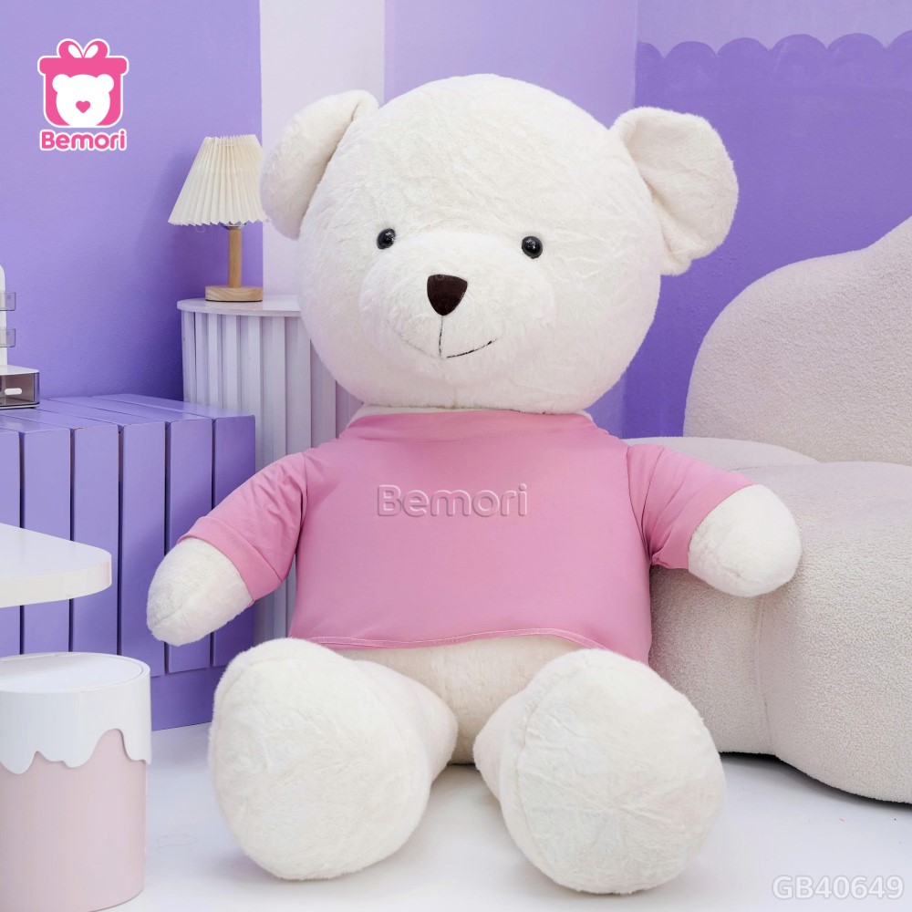 Gấu Bông Lông Thỏ Áo Cotton Khổng Lồ