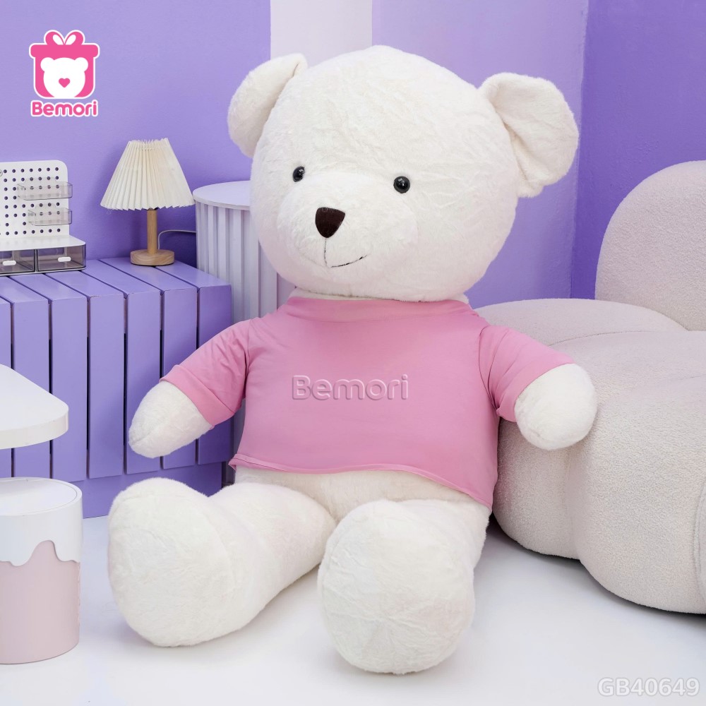 Gấu Bông Lông Thỏ Áo Cotton Khổng Lồ