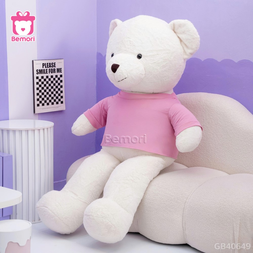 Gấu Bông Lông Thỏ Áo Cotton Khổng Lồ