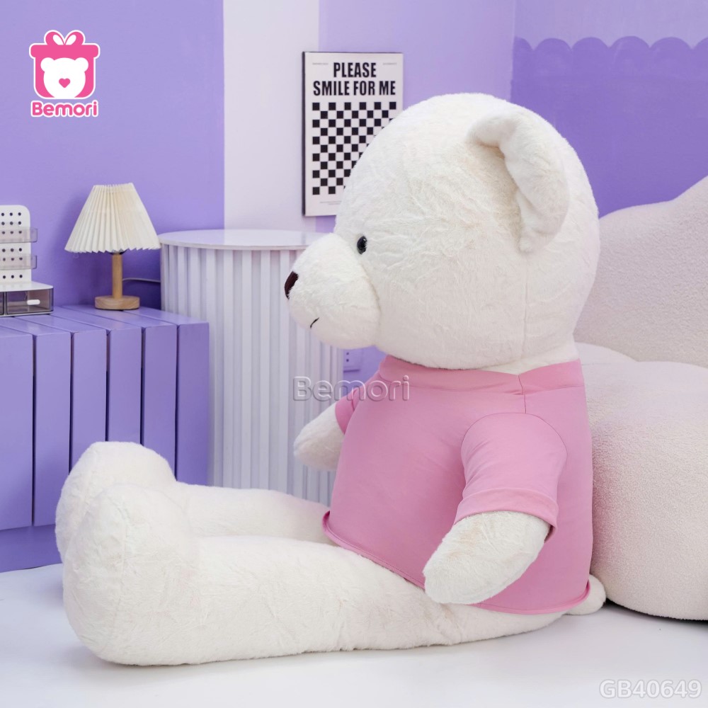 Gấu Bông Lông Thỏ Áo Cotton Khổng Lồ