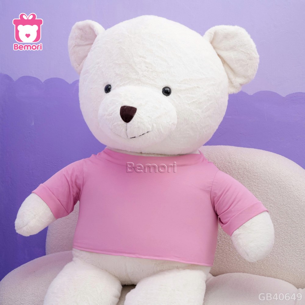 Gấu Bông Lông Thỏ Áo Cotton Khổng Lồ