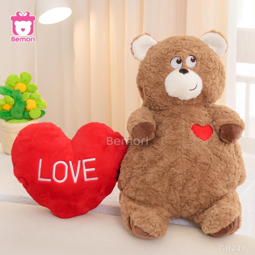 Gấu Bông Trái Tim 2in1