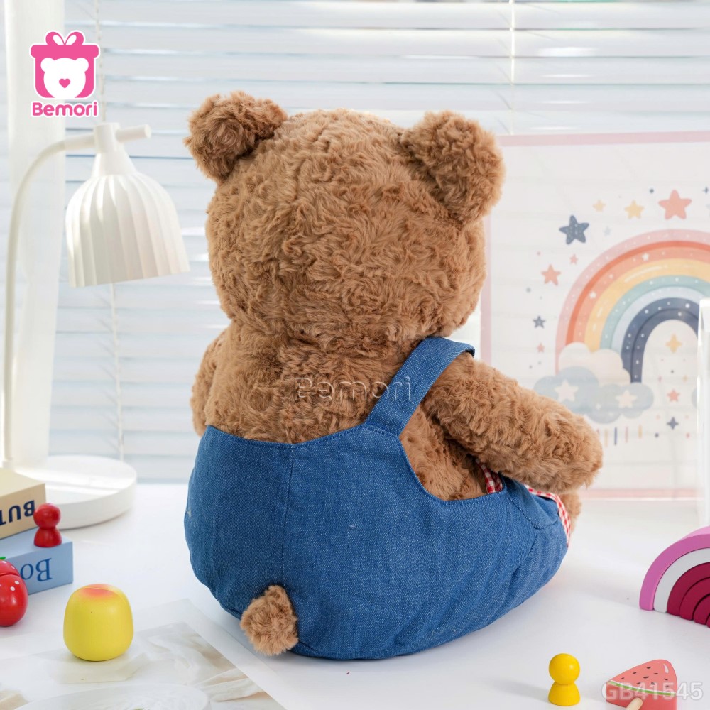 Gấu Bông Yếm Jeans Đeo Kính